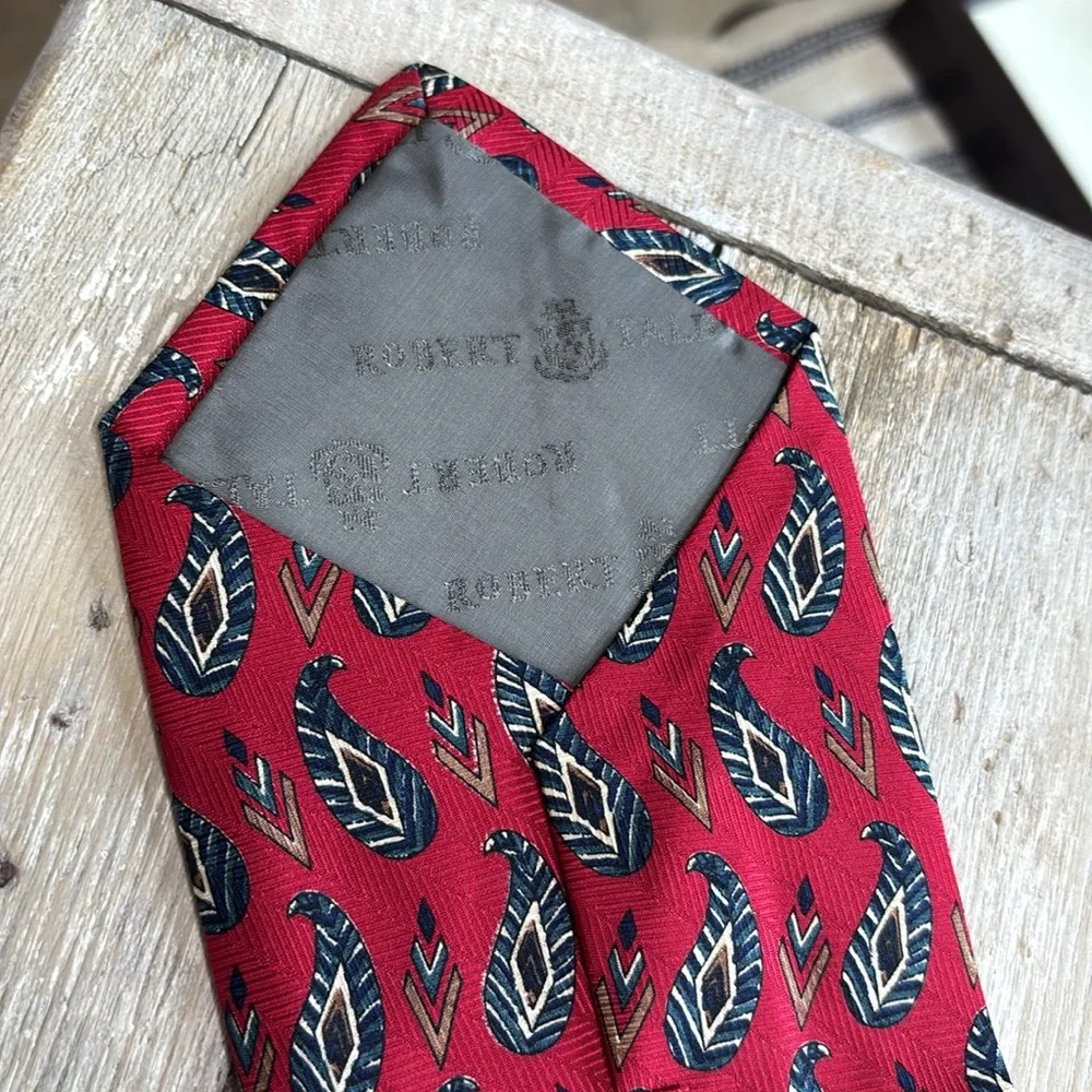 Vintage Robert Talbott Red Silk Tie. Germany LTD Men's 57.5” Luxe | Paisley